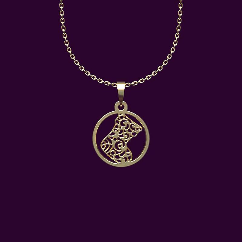 گردنبند طلا جوراب کریسمس 18 عیار  کد NN1021