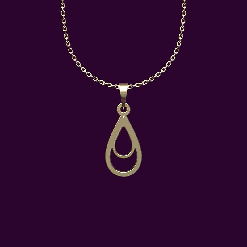 گردنبند طلا اشک 18 عیار  کد OO1134