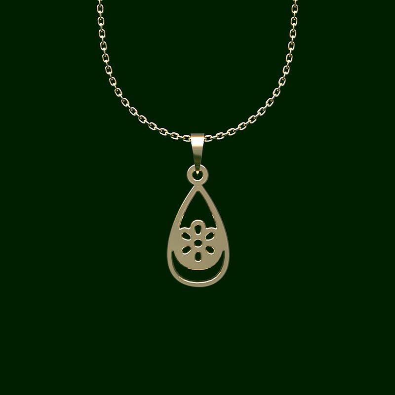 گردنبند طلا اشک 18 عیار  کد PP1080