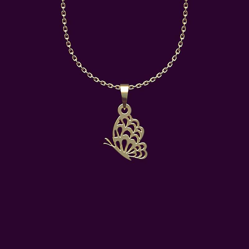 گردنبند طلا پروانه 18 عیار  کد NN1058