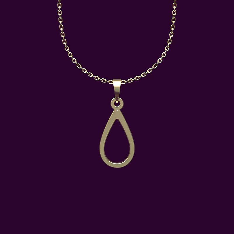 گردنبند طلا اشک 18 عیار  کد OO1126