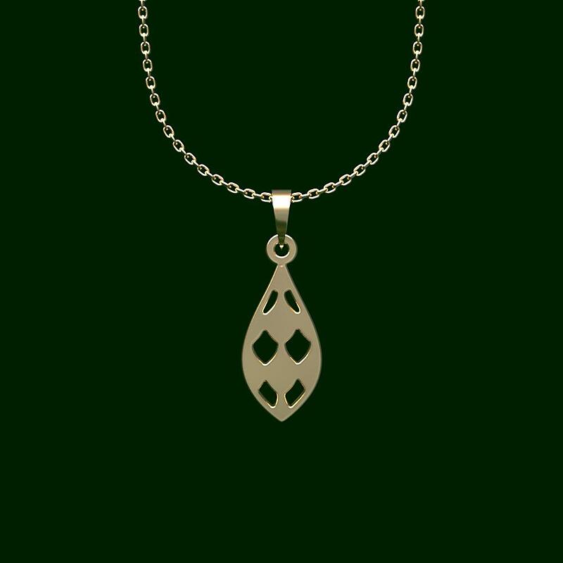 گردنبند طلا اشک 18 عیار  کد PP1244