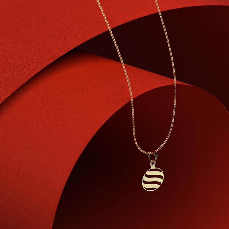 گردنبند طلا مدل گوی کریسمس کد HH1066
