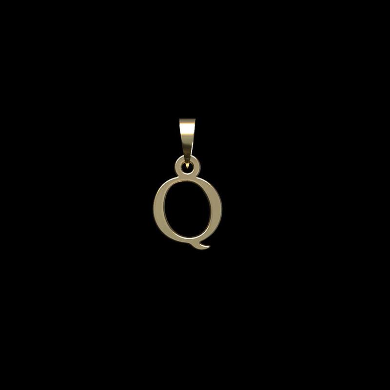 پلاک طلا مدل حرف Q کد PA16929