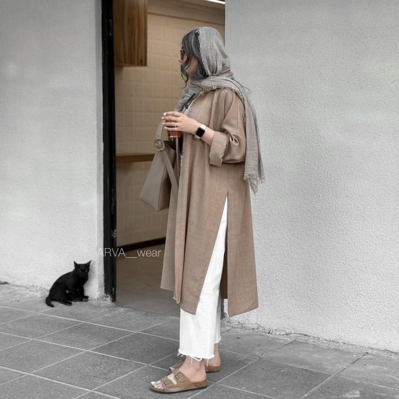 شومیز بلند کرم