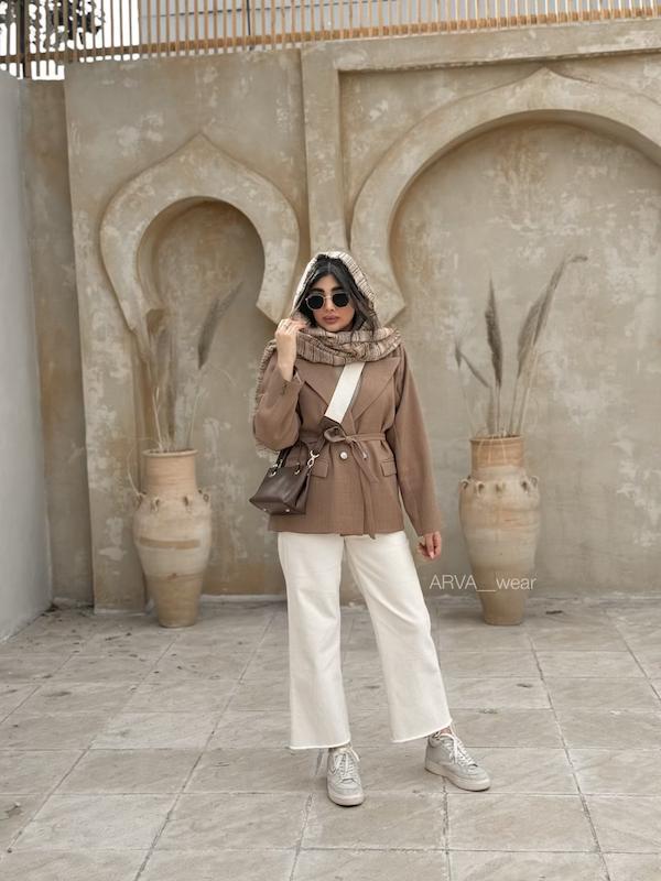 کت کارتیر کمردار موکا