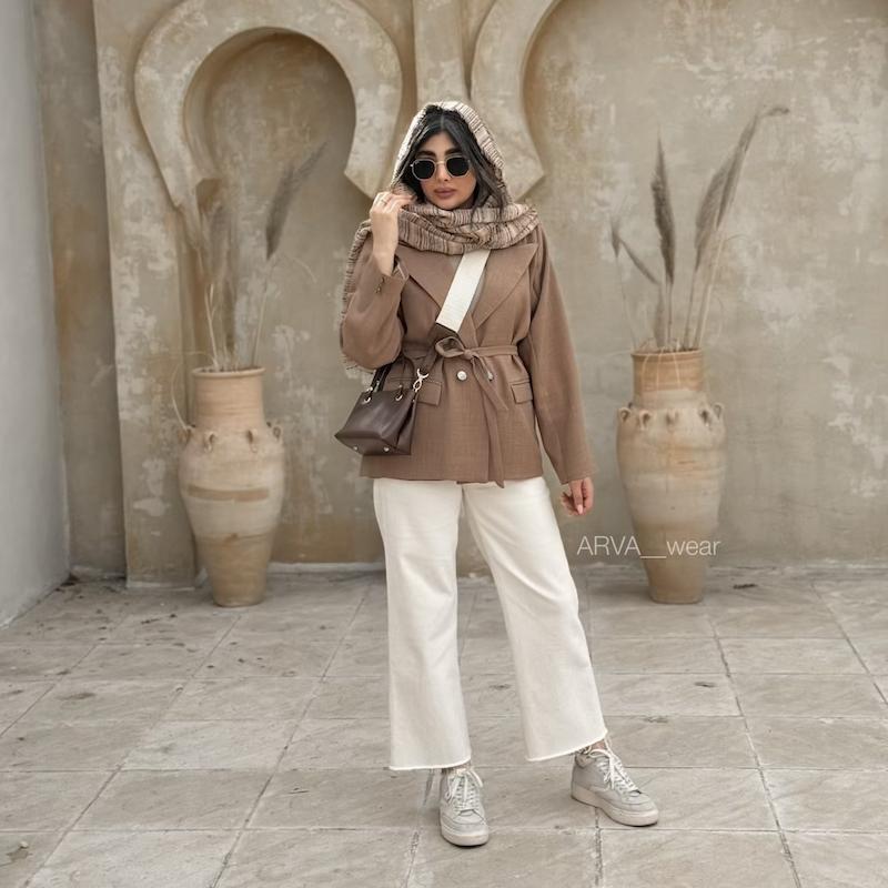 کت کارتیر کمردار موکا