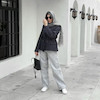 کت کارتیر کمردار سُربی