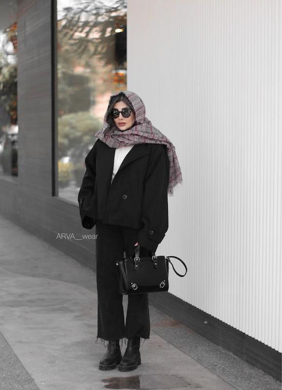 بارونی سانتانا مشکی کوتاه