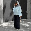 شومیز آستین کلوش آبی
