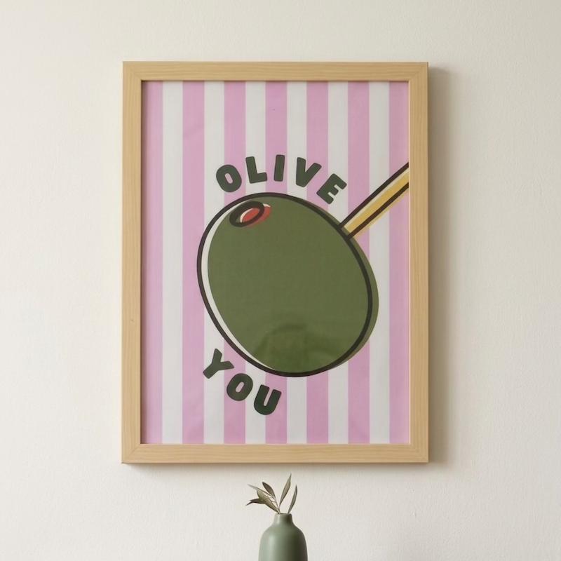 تابلو دیواری طرح زیتون olive you