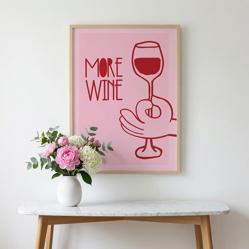 تابلو دکوری طرح more wine