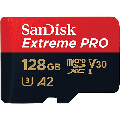 رم میکرو 128 گیگ سن دیسک SanDisk Extreme Pro V30 U3 A2 C10 200MBs + خشاب