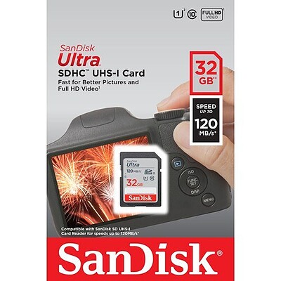 کارت حافظه سندیسک Sandisk SD 32GB 120MB/S Ultra SDHC UHS-I