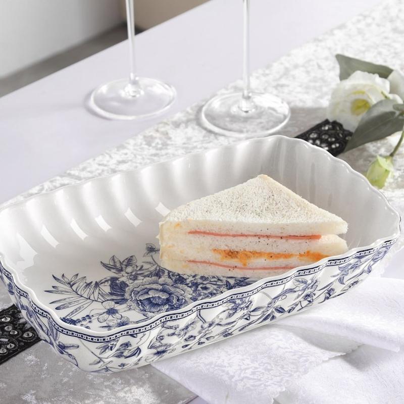 مرغ خوري مستطيل متوسط طرح LOTUS کدGK701134-1