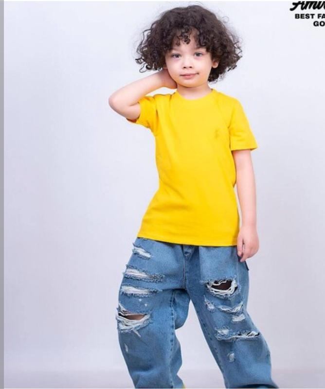 تیشرت زرد پنبه وارداتی 