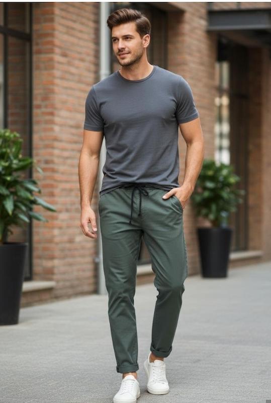 تیشرت پنبه یقه گرد مردانه 