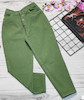 شلوار مام فیت دخترانه و پسرانه  پشت کمرکش دار رنگ سبز (Green Mom Fit Pants)-کپی