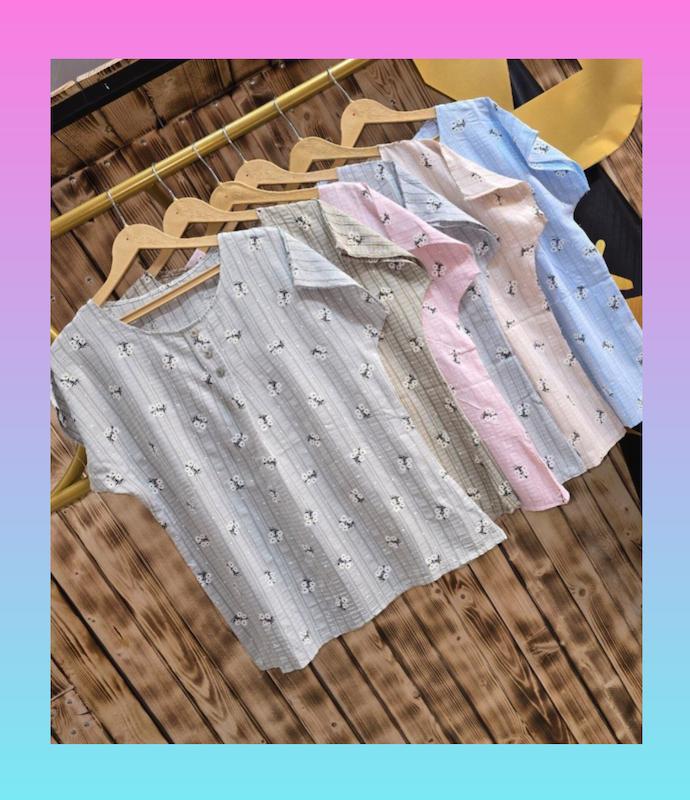 تیشرت نخی گلدار