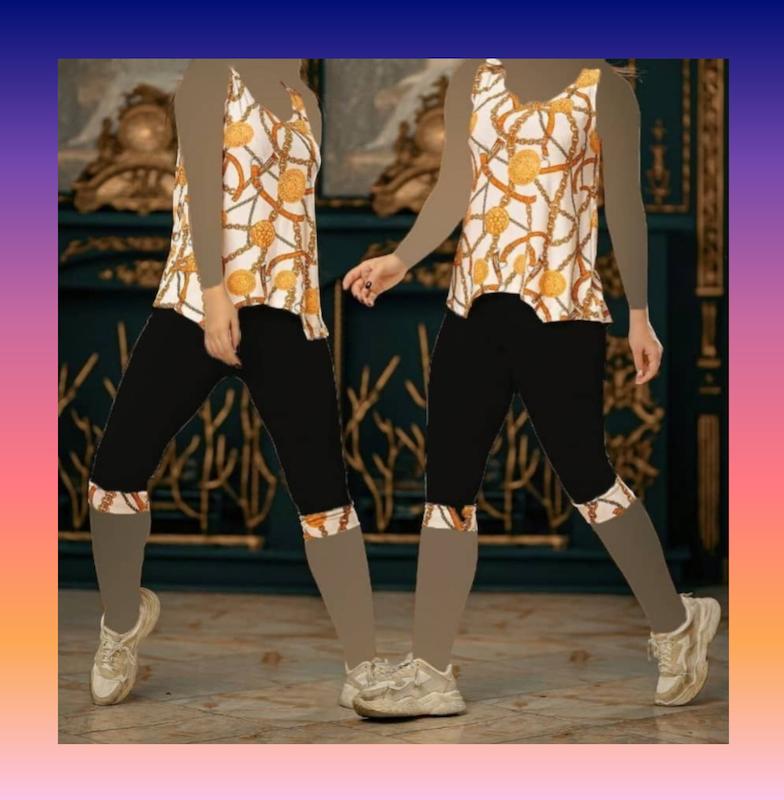 ست تیشرت و شلوارک طرح زنجیر کرم 