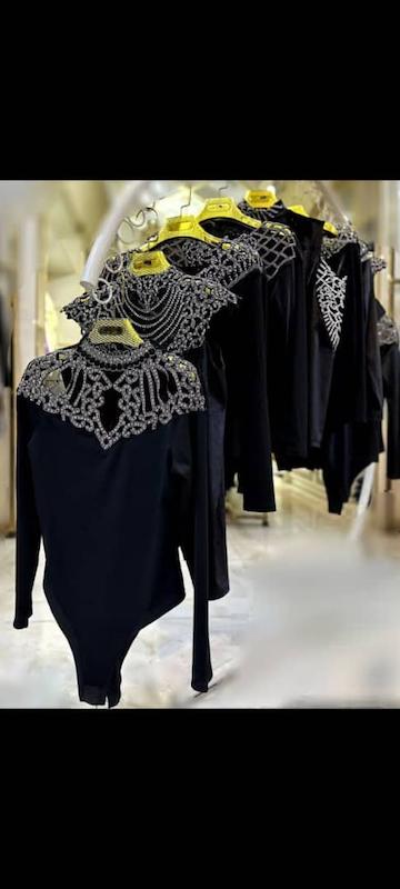 بلوز فول سنگ مجلسی آستین بلند