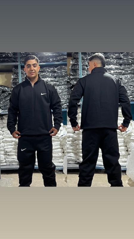 ست نیم زیپ شلوار جاگر نایک مشکی