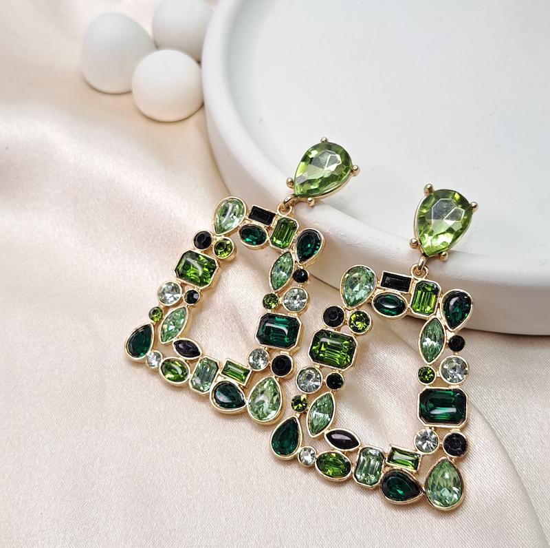 گوشواره جواهری سبز