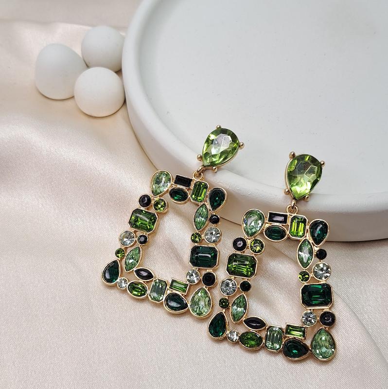 گوشواره جواهری سبز