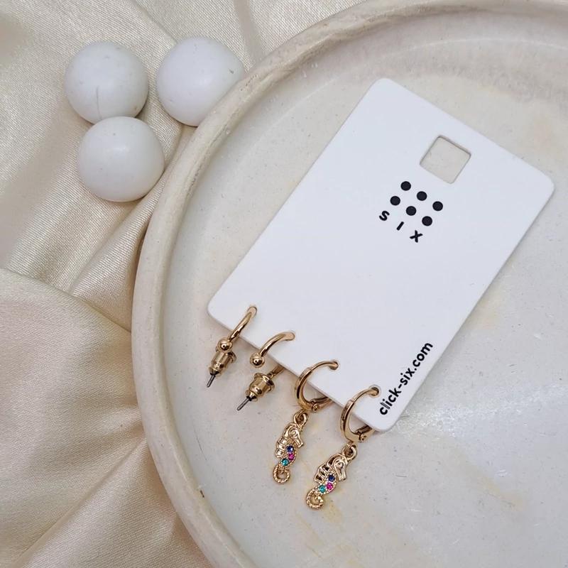 پک گوشواره دو عددی اسب دریایی