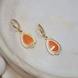 گوشواره حلقه ای با آویز نارنجی