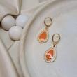 گوشواره حلقه ای با آویز نارنجی