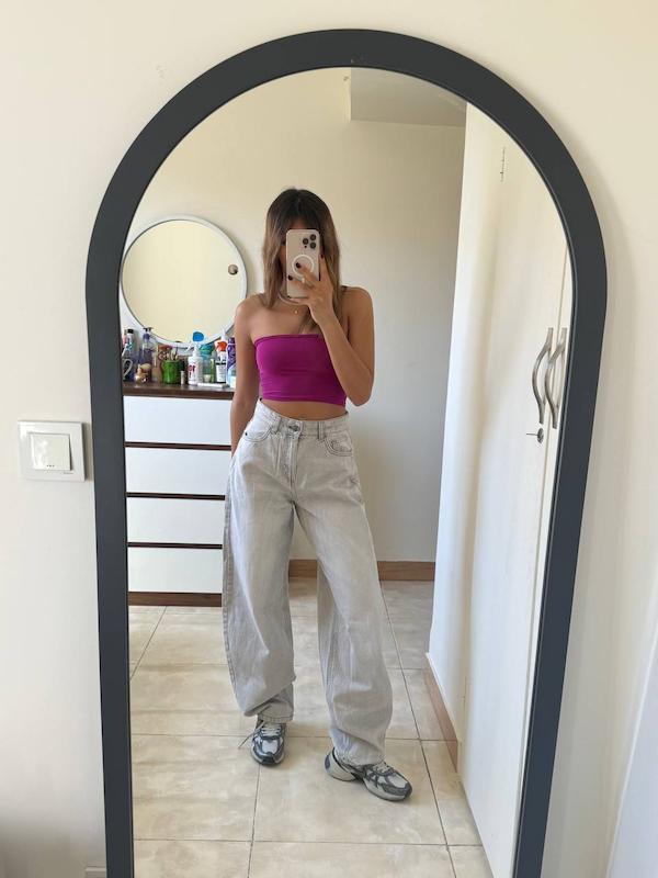 شلوار بالنی طوسی 