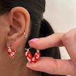 گوشواره قلبی طرح دار