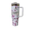 تراول ماگ  مدل دسته دار گل دار کد QUENCHER H20 TUMBLER گنجایش 1.180 لیتر