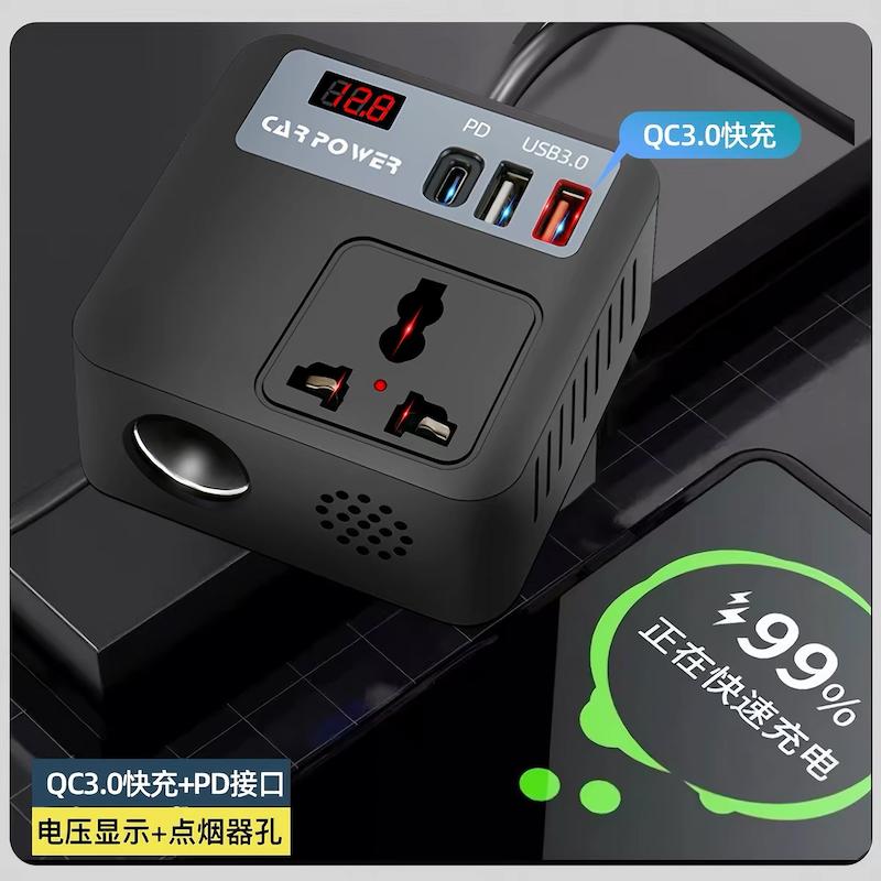 اینورتر/ مبدل برق فندکی خودرو به برق شهری 100 وات باس مدل 12V
