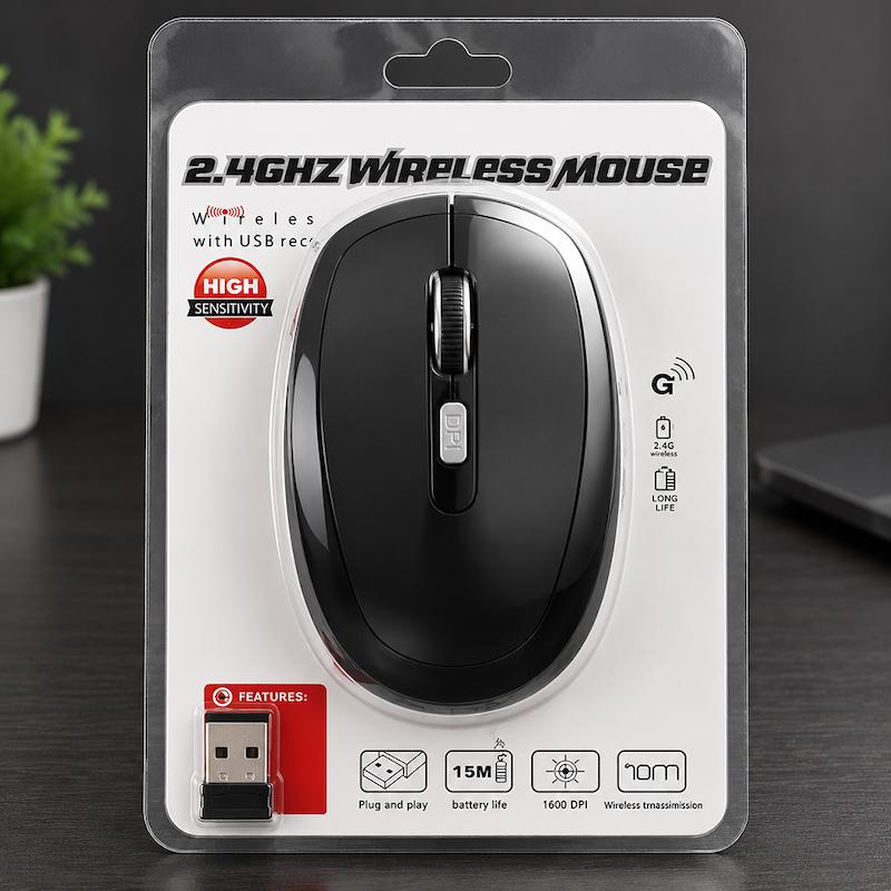 ماوس بی‌سیم ۲٫۴ گیگاهرتز با گیرنده USB و کلید DPI