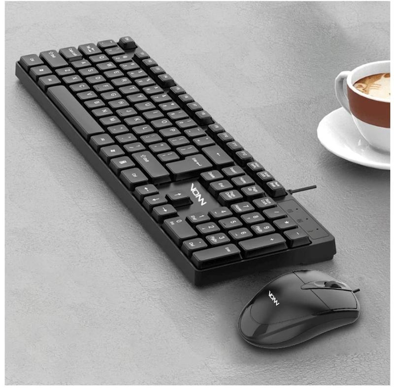 کیبورد و ماوس VONN مدل VON15 با اتصال USB و صفحه اعداد مجزا