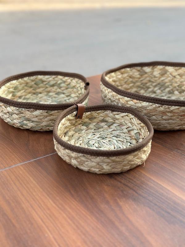 سبد حصیری سه عددی وارداتی 
