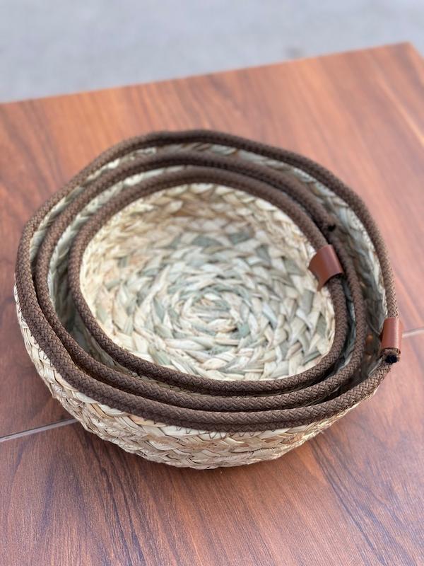 سبد حصیری سه عددی وارداتی 