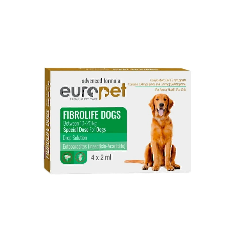 قطره ضد کک و کنه مخصوص سگ 10تا 20 کیلو europet - بسته  4 عددی