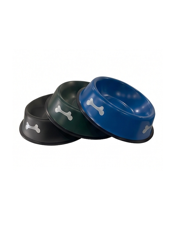 ظرف غذا و آب فلزی سگ طرح استخوان سایز بزرگ