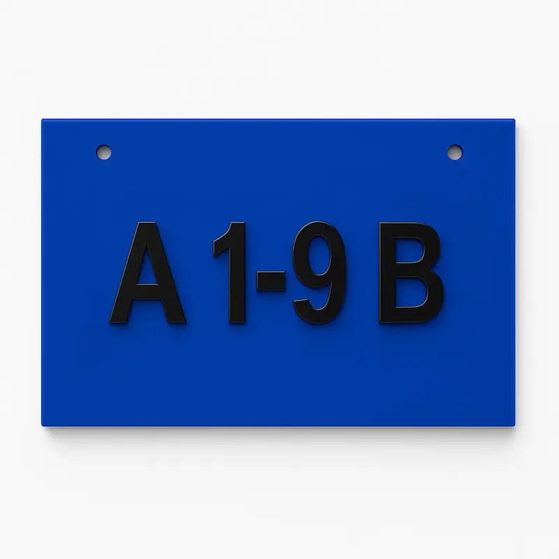 پلاک شماره گذاری انبار آبی کاربنی ابعاد 20x29 سانتیمتر