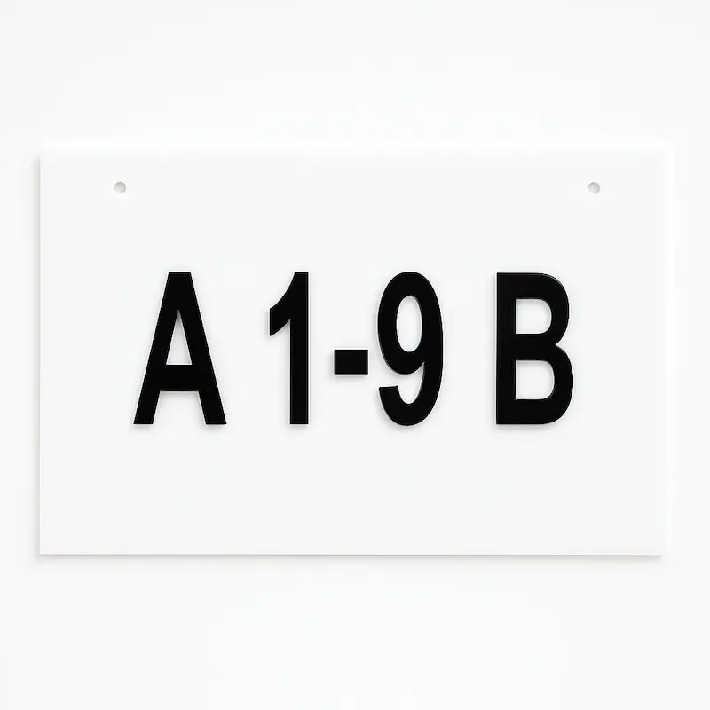 پلاک شماره گذاری انبار رنگ سفید ابعاد 20x29 سانتیمتر