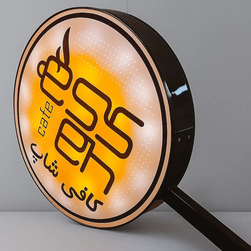 تابلو لایت‌باکس دایره‌ای قطر 40 سانتیمتر