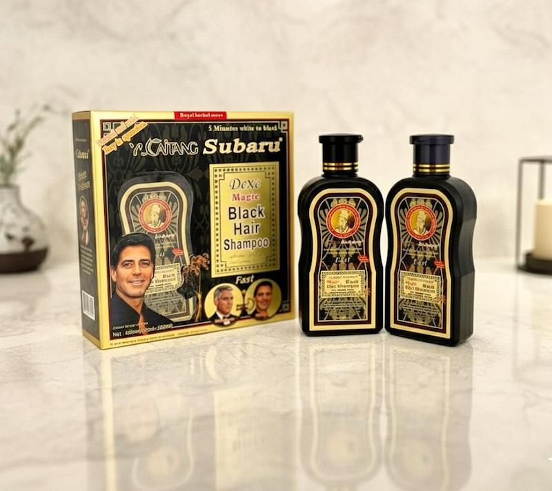 شامپو رنگ مو و رفع سفیدی مو سوبارو اصل (مشکی) – 400 میلی لیتر دو قلو