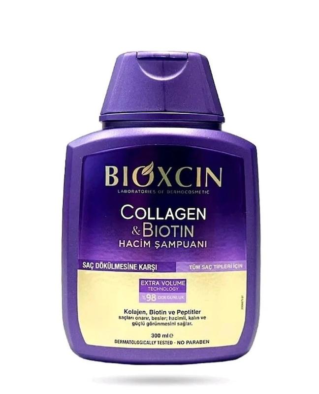 شامپو ضد ریزش و حجم‌ دهنده بیوتین و کلاژن  بیوکسین Collagen & Biotin 300ml