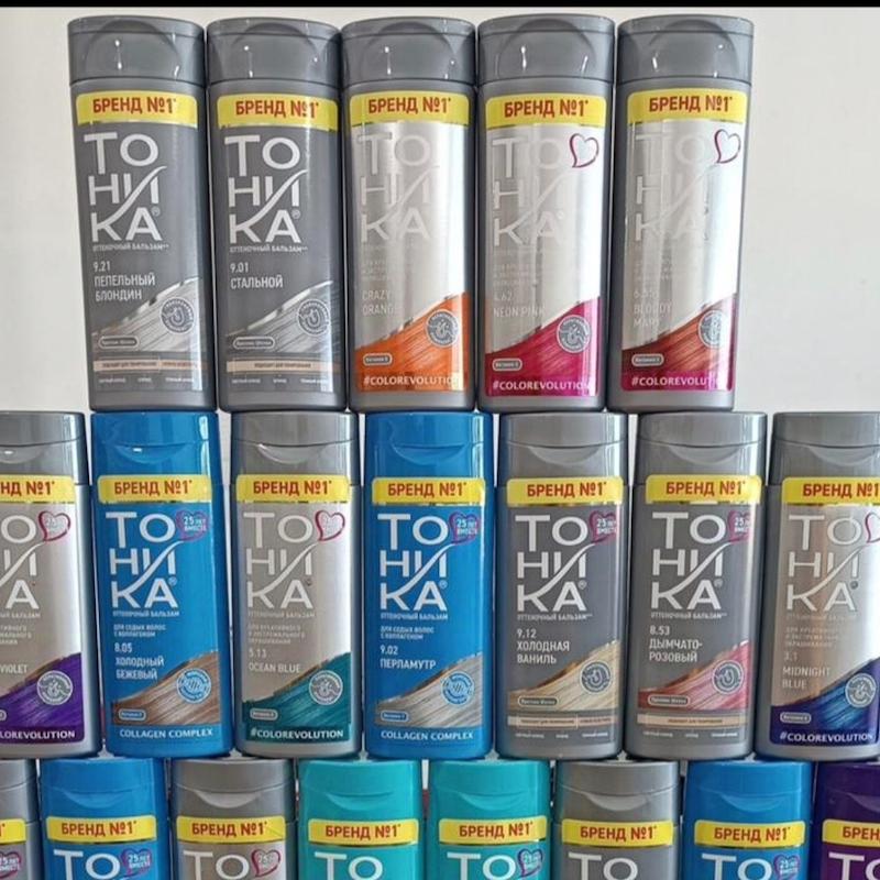 شامپو رنگساژ تونیکا اصل روسیه با 29 رنگ مختلف حجم 150 میل