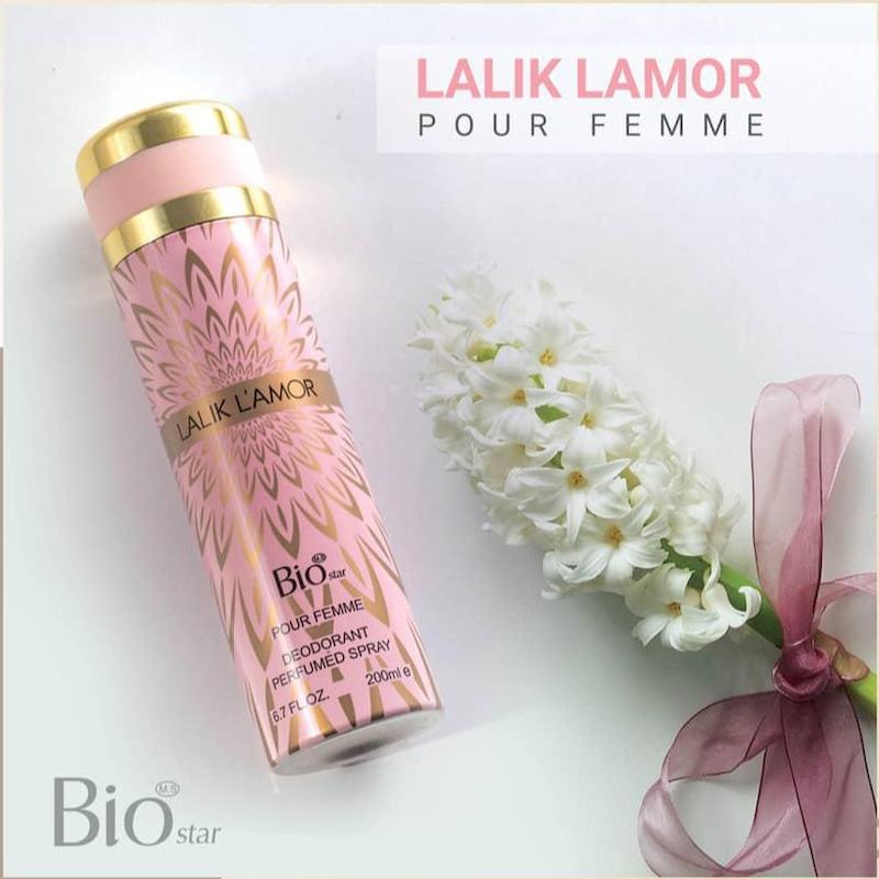 اسپری خوشبو کننده زنانه لالیک لامور برند بیو استار 200 میل 