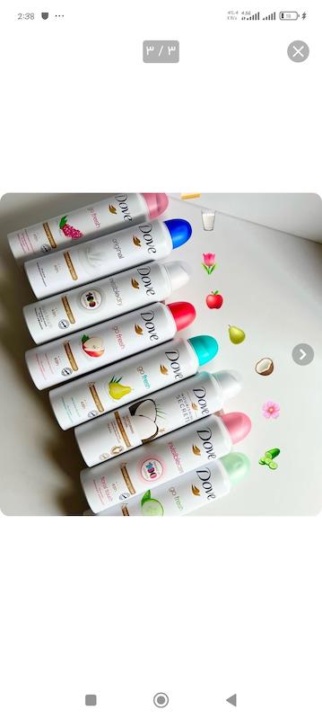 اسپری ضد تعرق زنانه داو ( اصل )تما م رایحه ها Dov