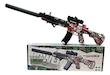 تفنگ تیر ژله ای شارژی رگباری مدل M416 آیتم 2204 همراه با نور و دود و یوزی